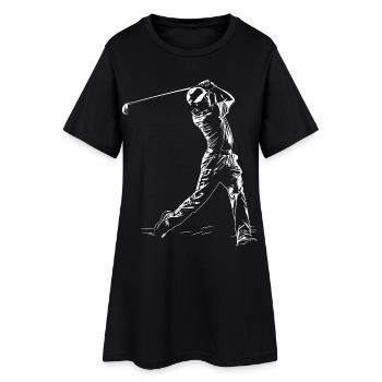 Croquis du golfeur - Robe T-shirt Femme - noir - Devant