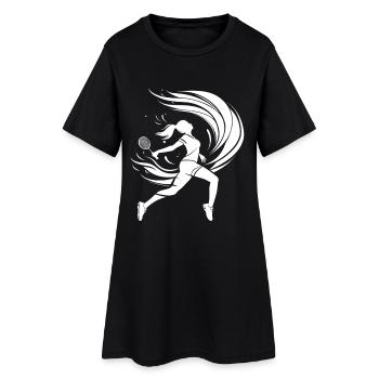 Badminton Player Drawing - Women’s T-Shirt Dress - black - Front