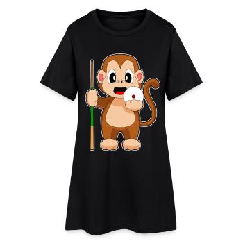 Queue de billard Monkey - Robe T-shirt Femme - noir - Devant