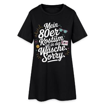 80er Jahre Kostüm Ist In Der Wäsche 80s Party 80er - Frauen T-Shirt-Kleid - Schwarz - Vorne
