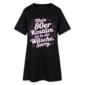 80er Jahre Kostüm Ist In Der Wäsche 80s Party 80er - Frauen T-Shirt-Kleid - Schwarz - Vorne