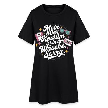 80er Jahre Kostüm Ist In Der Wäsche 80s Party 80er - Frauen T-Shirt-Kleid - Schwarz - Vorne