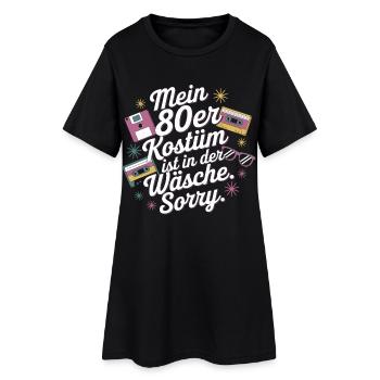 80er Jahre Kostüm Ist In Der Wäsche 80s Party 80er - Frauen T-Shirt-Kleid - Schwarz - Vorne