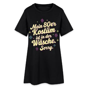 80er Jahre Kostüm Ist In Der Wäsche 80s Party 80er - Frauen T-Shirt-Kleid - Schwarz - Vorne