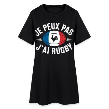 je peux pas j ai rugby - Robe T-shirt Femme - noir - Devant
