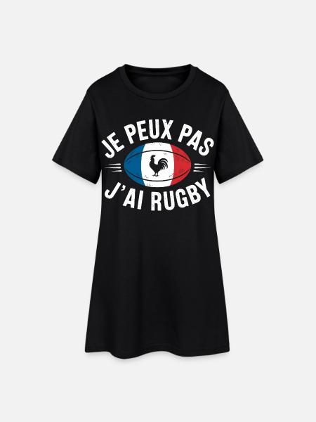 je peux pas j ai rugby - Robe T-shirt Femme - noir
