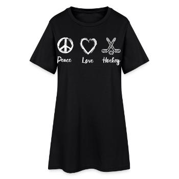 Peace Love Hockey - Robe T-shirt Femme - noir - Devant