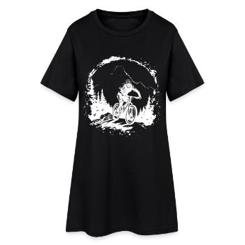 Dessin VTT - Robe T-shirt Femme - noir - Devant