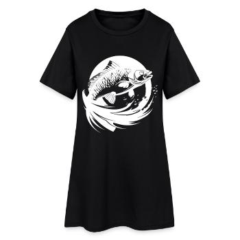 Dessin de poisson - Robe T-shirt Femme - noir - Devant