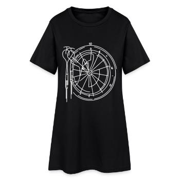 Croquis de jeu de fléchettes - Robe T-shirt Femme - noir - Devant