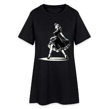 Rockabilly Style Femme Robe Pompes Cadeau Rétro - Robe T-shirt Femme - noir - Devant