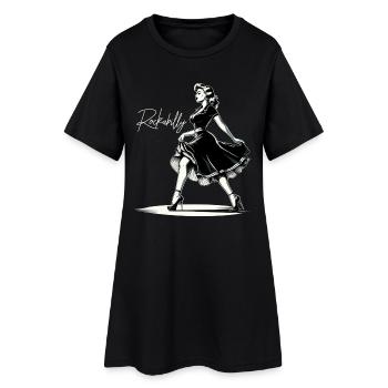 Rockabilly Style Femme Robe Pompes Cadeau Rétro - Robe T-shirt Femme - noir - Devant