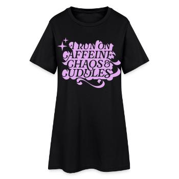 Câlins Chaos à la caféine - Mode d’alimentation activé - Robe T-shirt Femme - noir - Devant