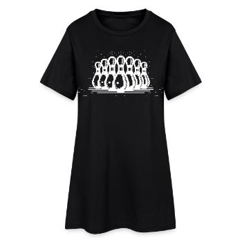 Quilles de bowling Pixel Graphic - Robe T-shirt Femme - noir - Devant