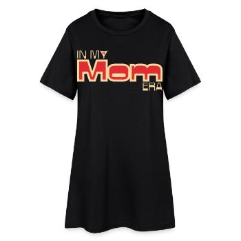 In My Mom Era – Nostalgisches Mama-Design - Frauen T-Shirt-Kleid - Schwarz - Vorne
