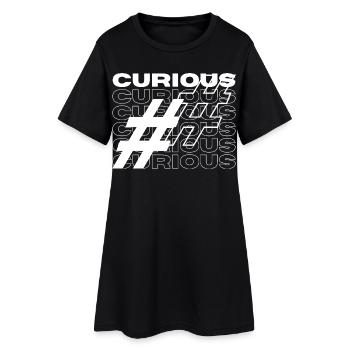 Typographie de hashtag curieuse - Robe T-shirt Femme - noir - Devant