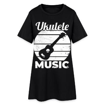 Musique de ukulélé amusante - Robe T-shirt Femme - noir - Devant