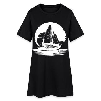 Dessin de voile - Robe T-shirt Femme - noir - Devant