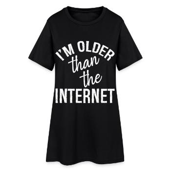 Je suis plus vieux qu’Internet - Robe T-shirt Femme - noir - Devant