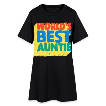 World's Best Auntie Pop-Design - Frauen T-Shirt-Kleid - Schwarz - Vorne