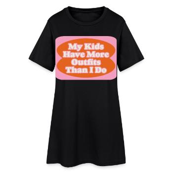 Outfit Battle Mom vs. Kids - Frauen T-Shirt-Kleid - Schwarz - Vorne