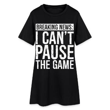 Breaking news Je n’arrive pas à casser le jeu - Robe T-shirt Femme - noir - Devant