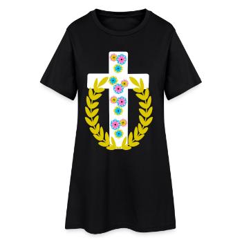 Croix Croix de Jésus - Robe T-shirt Femme - noir - Devant