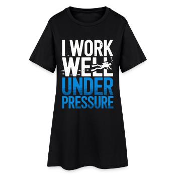 Plongée Je travaille bien sous pression Plongeur Plongée - Robe T-shirt Femme - noir - Devant