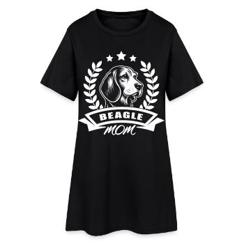 « Beagle Mom » avec bannière et couronne de blé - Robe T-shirt Femme - noir - Devant