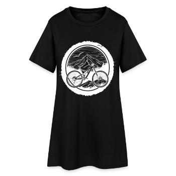 Croquis d’amateur de vélo de montagne - Robe T-shirt Femme - noir - Devant
