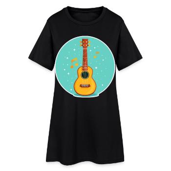 Illustration de ukulélé - Robe T-shirt Femme - noir - Devant