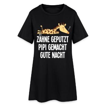 Motif de sommeil drôle de girafe dents brossées dicton - Robe T-shirt Femme - noir - Devant