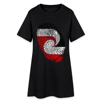 Empreintes digitales du drapeau maori, Nouvelle-Zélande - Robe T-shirt Femme - noir - Devant