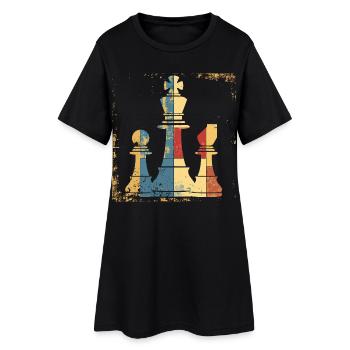 Graphique de la reine et du roi des échecs - Robe T-shirt Femme - noir - Devant