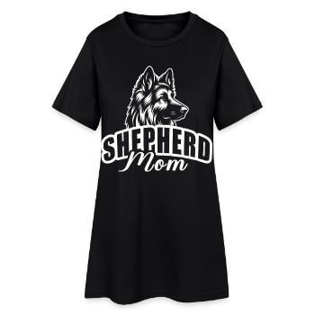 « Maman berger » avec tête de chien - Robe T-shirt Femme - noir - Devant