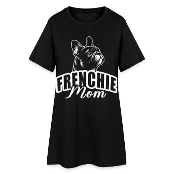 « Frenchie Mom » avec tête de chien - Robe T-shirt Femme - noir - Devant