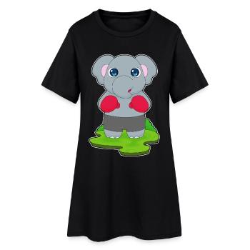 Elephant Boxer Gants de boxe Boxe - Robe T-shirt Femme - noir - Devant