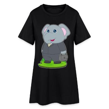 Elefant Handtasche - Frauen T-Shirt-Kleid - Schwarz - Vorne