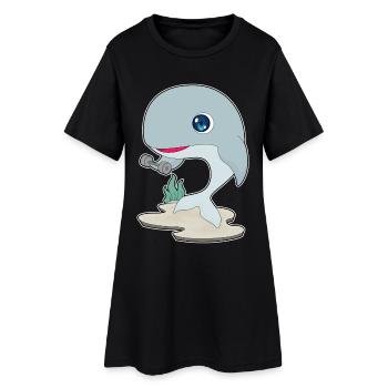 Whale Bodybuilder Dumbbell Bodybuilding - Women’s T-Shirt Dress - black - Front