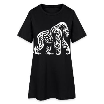 Gorille tribal - Robe T-shirt Femme - noir - Devant