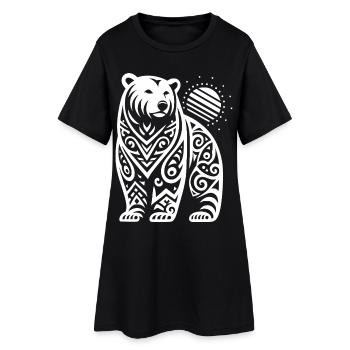 Ours polaire tribal - Robe T-shirt Femme - noir - Devant