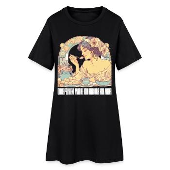 Ohne Pelmeni nix schöne Frau Art Nouveau Geschenk - Frauen T-Shirt-Kleid - Schwarz - Vorne