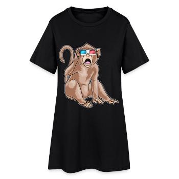 Lunettes de singe - Robe T-shirt Femme - noir - Devant