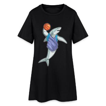 Requin Basketteur Basketteur - Robe T-shirt Femme - noir - Devant
