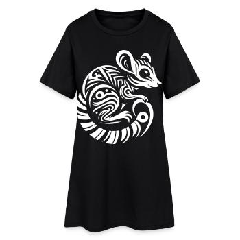 Lémurien tribal - Robe T-shirt Femme - noir - Devant