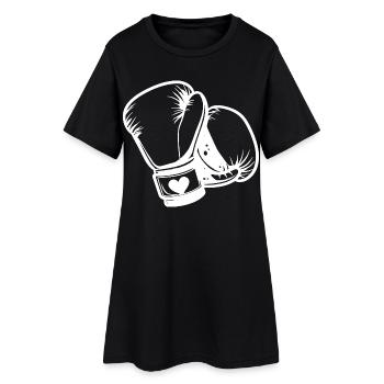 Croquis de gants de boxe - Robe T-shirt Femme - noir - Devant