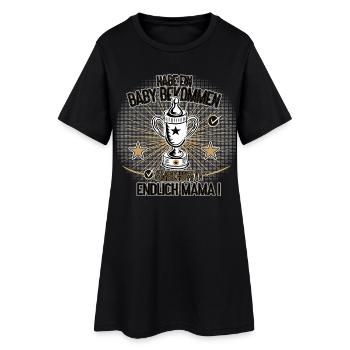 Endlich Mama Baby Bekommen Humor Design - Frauen T-Shirt-Kleid - Schwarz - Vorne