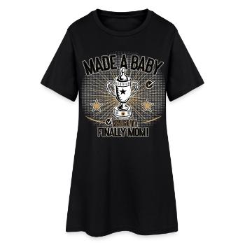 Endlich Mama Baby Bekommen Humor Design - Frauen T-Shirt-Kleid - Schwarz - Vorne