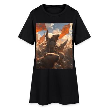 Épopée Capybara Révolution Peinture Astucieuse - Robe T-shirt Femme - noir - Devant