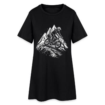 Dessin VTT - Robe T-shirt Femme - noir - Devant